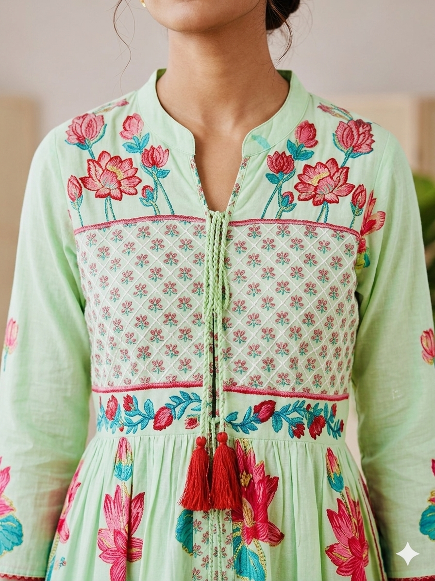 The Mint Lotus Fusion A-Line Frock